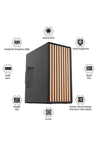 TURBOX WoodCore i5 3470 16GB Ram 256GB SSD Oem Paket