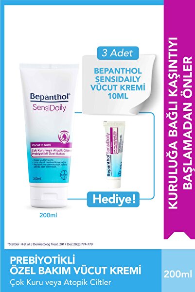 Bepanthol SensiDaily Prebiyotikli Nemlendirici Vücut Kremi 200 ml atopik ve k...