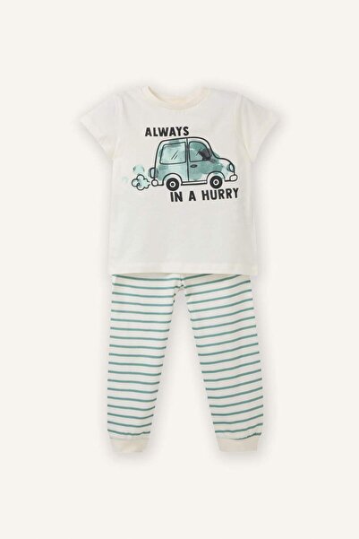 DeFacto Araç Printed 2-Piece Pajama Set for Baby Boy G8833A526Sm