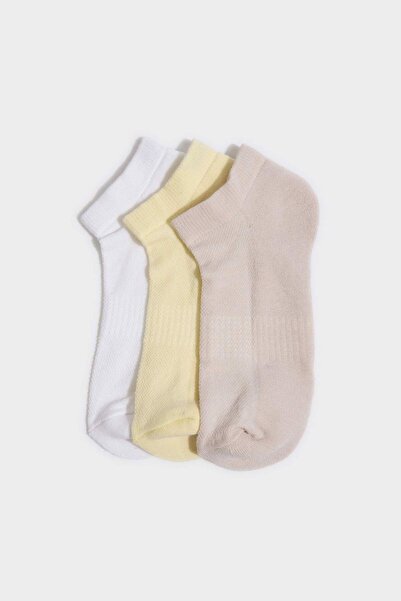 DeFacto Damen 3-teilige Baumwoll-Frottee-Sportsocken G3553AXNS