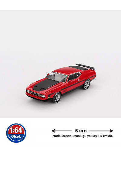 mini gt 1:64 Ölçek 1971 Ford Mustang Mach1 Race Red - Diecast Metal Minyatür ...