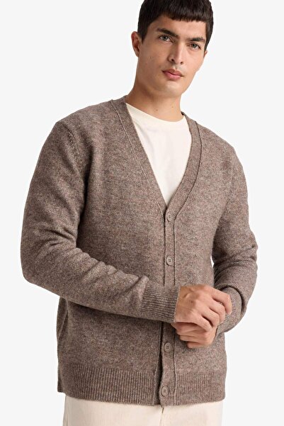 DeFacto Relax Fit V-Neck Knitwear Cardigan F3718Ax25Wn