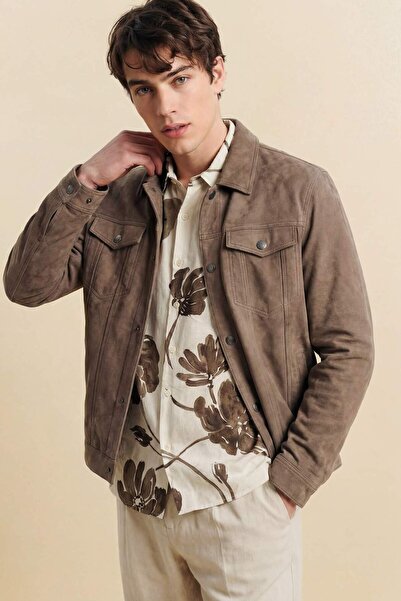 DeFacto Slim Fit Polo Collar Suede Coat G7246Ax26Sp