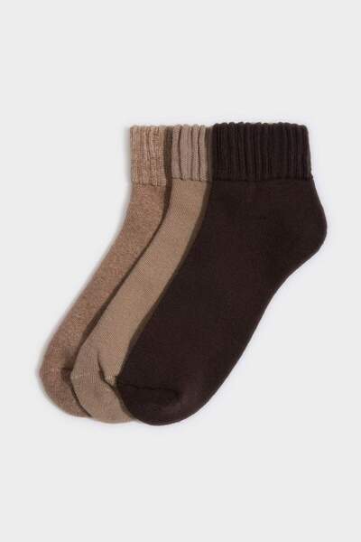 DeFacto Дамски пакет от 3 чифта памучни чорапи H2521AXNS