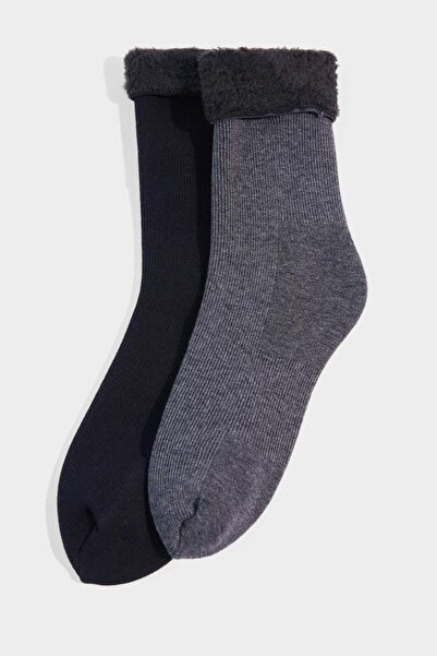 DeFacto Damen-Thermo-Wintersocken im 2er-Pack F8876AXNS