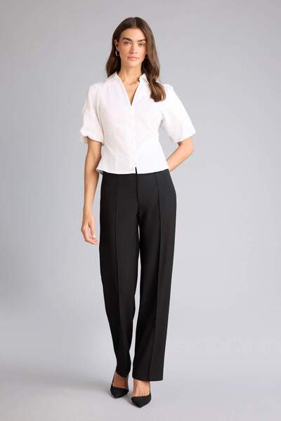 DeFacto Παντελόνι με φαρδιά μπατζάκια και κανονική μέση H1921AX26SM