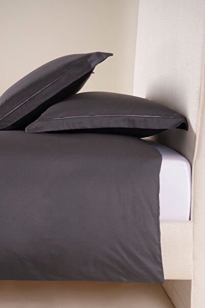 Penelope %100 Pamuk Saten Nevresim Seti 240x220 Cm Antrasit - Lia Serisi