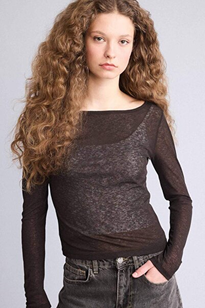 DeFacto Boat Neck Long Sleeve T-Shirt G9741Ax26Sp