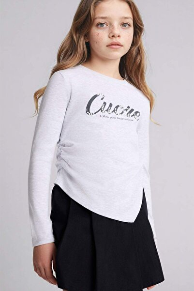 DeFacto με τύπωμα Ριμπ πλέξη Μπλουζάκι για κορίτσια G8463A826SP