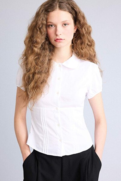 DeFacto Fitted Baby Collar Short Sleeve Shirt H0212Ax26Sp