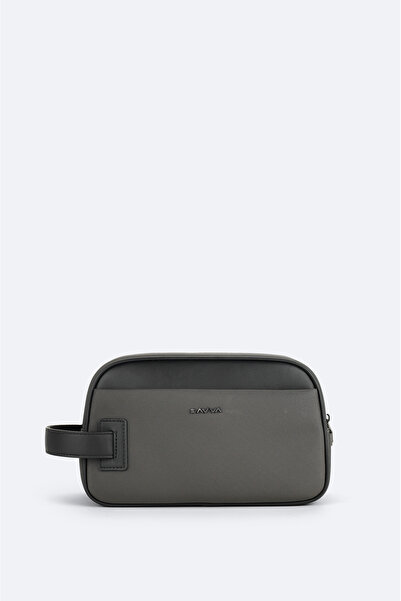 Avva Geantă de mână pentru bărbați, antracit, cu fermoar dublu A52Y9104