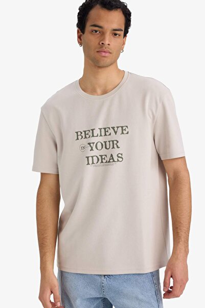 DeFacto Breathable Printed T-Shirt F9683Ax26Sp