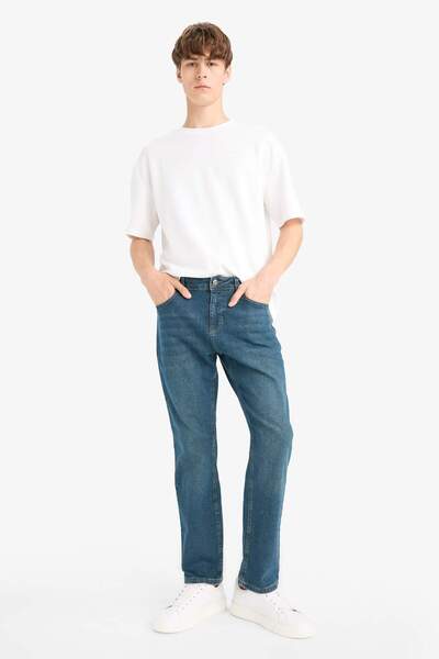 DeFacto Pantaloni din denim Sergio cu croială normală, talie normală, picior ...