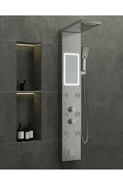 Olivy Panou de duș cu oglindă strălucitoare – Design modern cu oglindă integr...