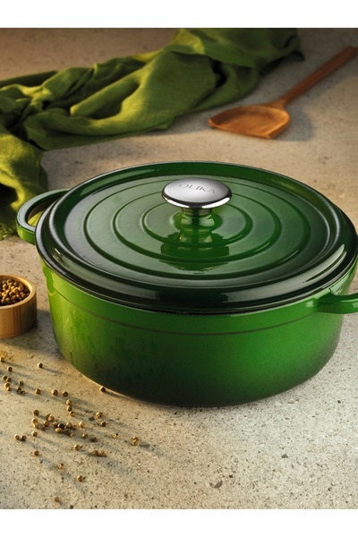 OLİKA Iron 28cm Cast Iron Pot Green