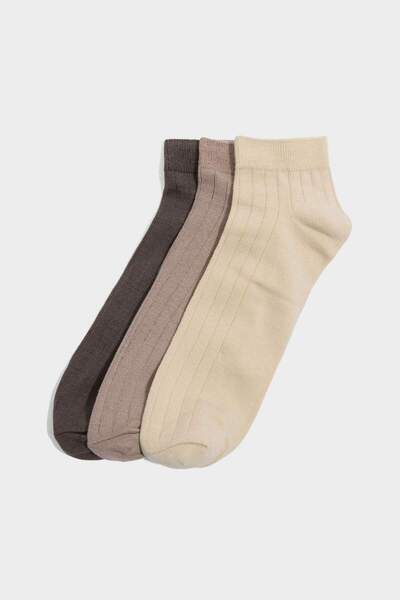DeFacto Nahtlose 3-teilige Bambus-Booties-Socken für Herren G9018AXNS