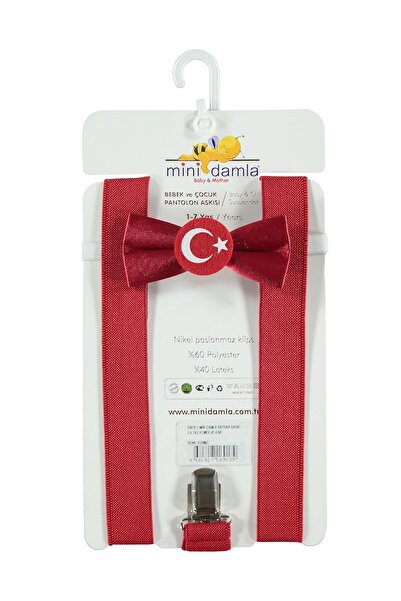 Minidamla Zászlómintás öv és pánt 2-9 éves korig - piros
