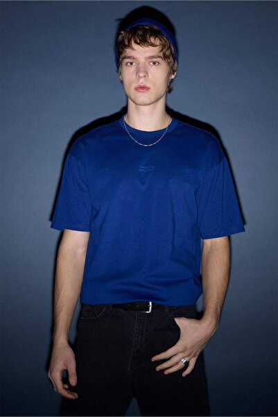 DeFacto %100 Pamuk Boxy Fıt Baskılı Tişört F8120AX26SP