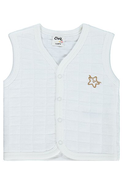 Civil Baby Star Embroidery 3-18 Months Vest - Ecru 6-9 Months