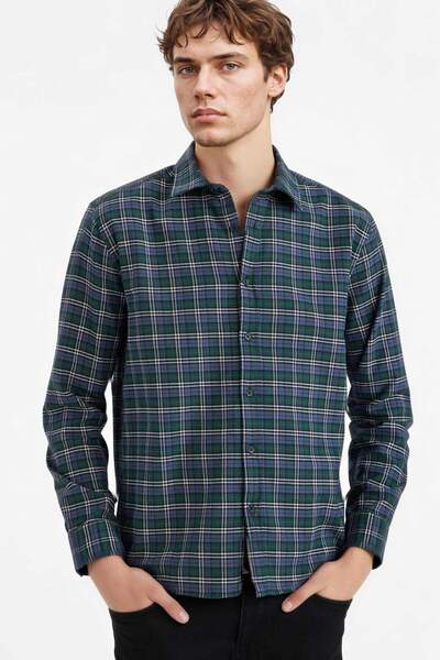 DeFacto 100% Cotton Checkered Shirt G4992Ax26Sp