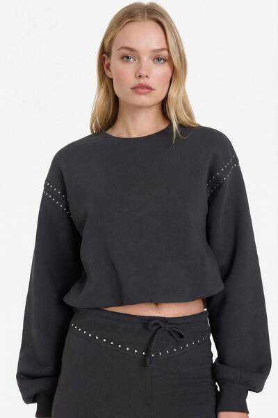 DeFacto Толстовка з товстою тканиною та круглим вирізом оверсайз G7372AX25CV