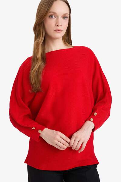 DeFacto Boat Neck Knitwear Sweater G8882Ax25Cw