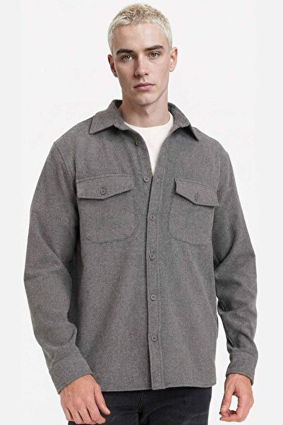 DeFacto Regular Fit Wool Look Long Sleeve Shirt G7267Ax25Wn
