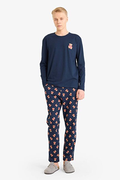 DeFacto 100% pamuk Pidžama set regularnog kroja Sa medvedićem dugih rukava, g...