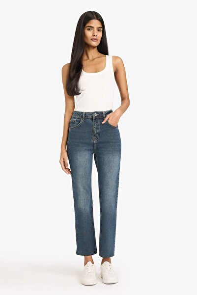 DeFacto Κοντό Flare Fit Χαμηλόμεσο Μήκος αστραγάλου Παντελόνι τζιν που πλένετ...