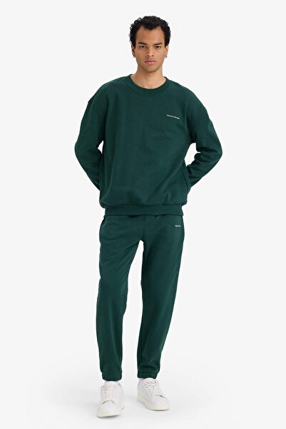 DeFacto Boxy Fit 2Li Takım Crew Neck Printed Sweatshirt Sweatpants F9623Ax25Au