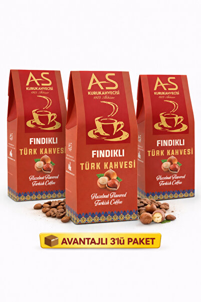 AS Kurukahvecisi Fındıklı Türk Kahvesi 100 Gr. X 3 Adet