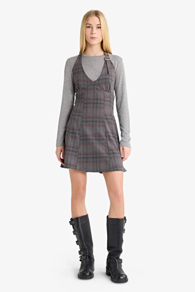 DeFacto Halter Neck Checkered Mini Dress G3860Ax25Au