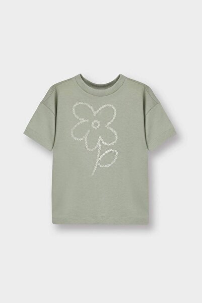 DeFacto Crew Neck Floral Short Sleeve T-Shirt Baby Girl F3500A525Au