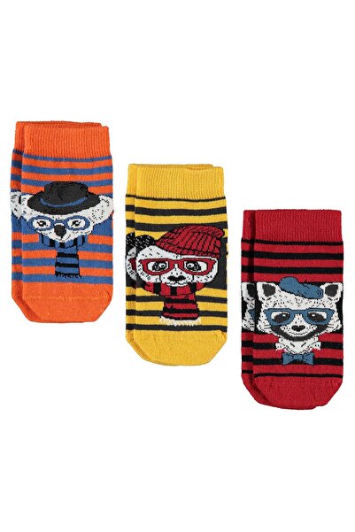 Civil Boys مجموعة جوارب برتقالية للأولاد بعمر 3-11 سنة مكونة من 3 قطع