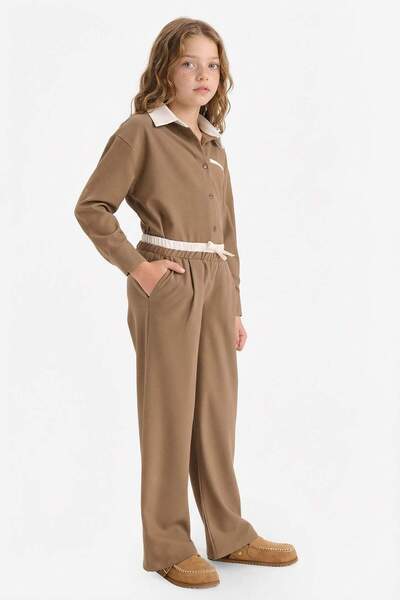 DeFacto Beli Lastikli Wide Leg Pantolon Kız Çocuk G4506A825WN