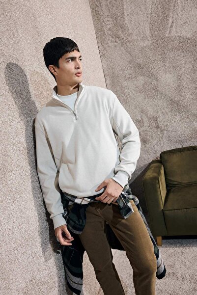 DeFacto Soft Touch Zippered Sweatshirt E9629Ax25Au