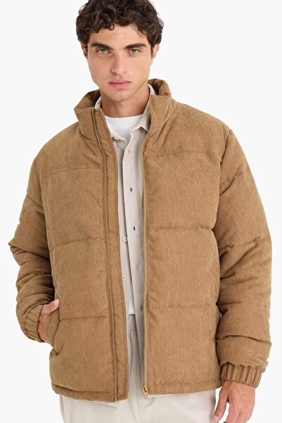 DeFacto Regular Fit Mock Neck Zippered Inner Pocket Coat E9246Ax25Wn