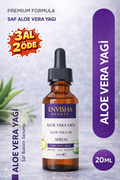 Envisha Beauty Aloevera Yağı %100 Doğal Bitkisel Yağ Aloe Vera Oil 20 ML