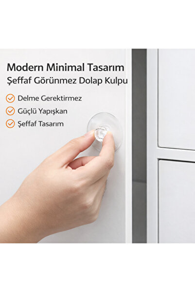 sengenegel 2 Adet Kristal Topuz Kendinden Yapışkanlı Çekmece Kulpu 2li Yapışkan Askı Tutucu Düzenleyici