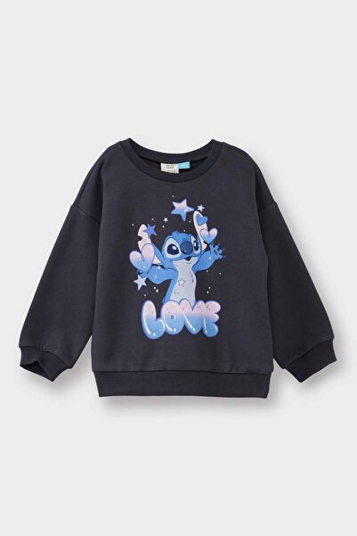 DeFacto Disney Lilo & Stitch Bisiklet Yaka Sweatshirt Kız Bebek G0059A525WN