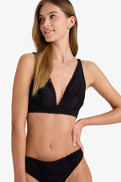 DeFacto Бюстгальтер без кісточок, з бантиками та мереживом, без підкладки, з ...