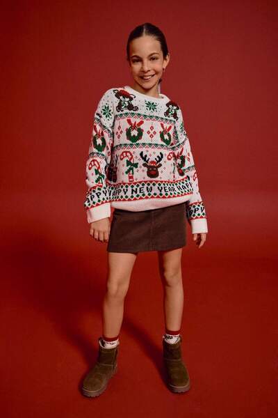 DeFacto Pamuk komad Rebrasto Somot suknja za devojčice F4125A825WN