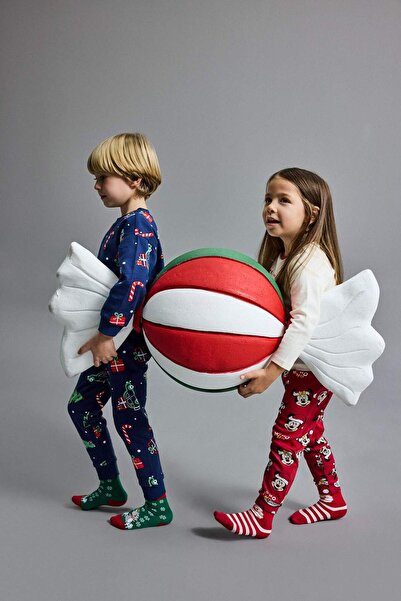 DeFacto Baby Girl Disney Mickey & Minnie Christmas Themed Pajama Set Long Sle...