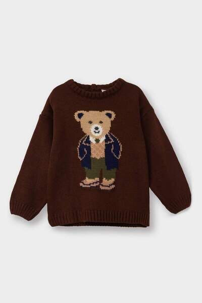 DeFacto Bear Printed Knitwear Sweater for Baby Boy G3358A525Wn