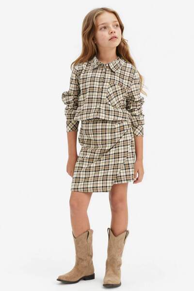 DeFacto Fustă scurtă în carouri din bumbac pentru fete G1899A825AU