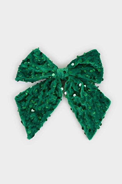 DeFacto Women's New Year's Themed Green Sequin Bow Buckle F7050Axns