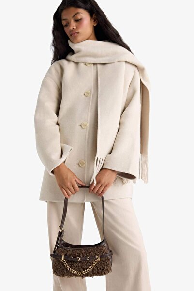 DeFacto Geantă de damă din piele artificială cu detalii din pluș F5444AXNS