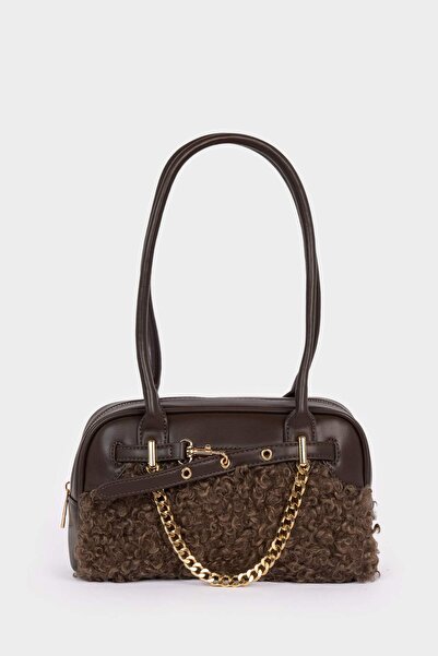 DeFacto Geantă de damă din piele artificială cu detalii din pluș F5442AXNS