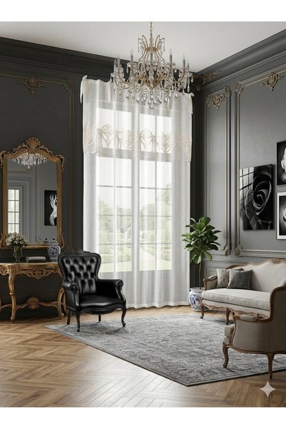 CASA NATURALE Linen Look Panel Curtain Ecru (Measurements Width X Length)