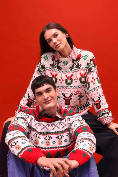 DeFacto New Year's Themed Regular Fit Crew Neck Sweater F4384Ax25Cw